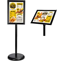 Belle Vous Expositores de Pie A4 Negro – Soporte para Poster de Aluminio de Pedestal – Marco para Vista en Vertical y…